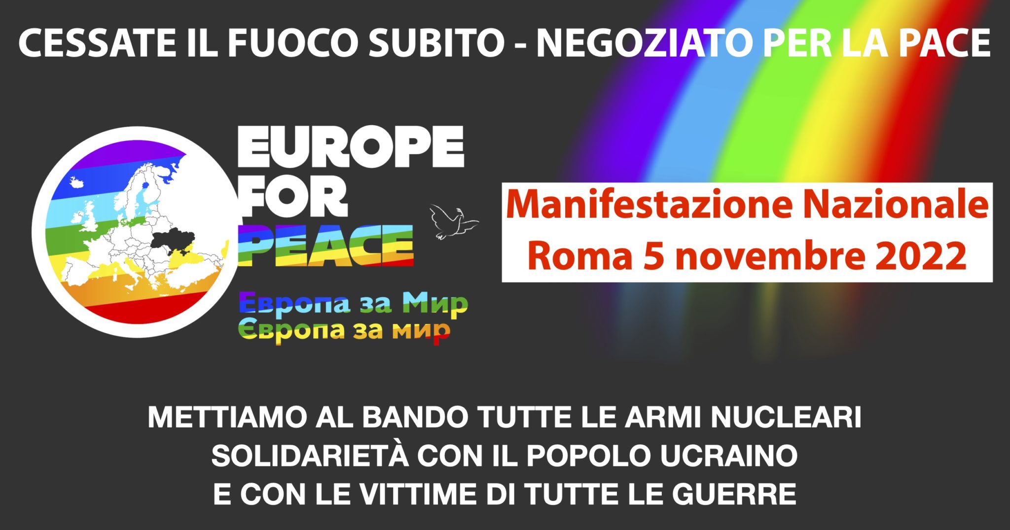 Cessate il fuoco subito, negoziato per la Pace!